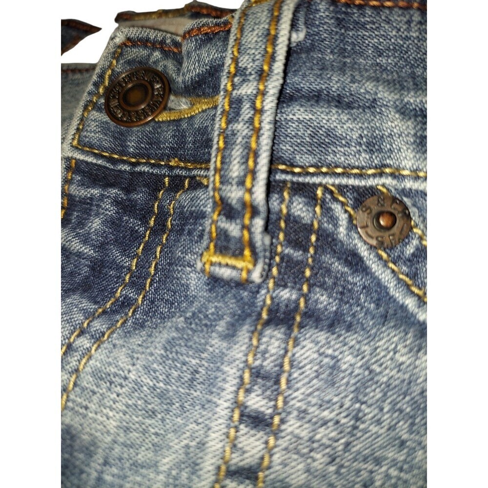 Vintage Levi Strauss Denim Midi Pencill Skirt Misses 12 Light Blue Stretch Y2K - Picture 3 of 7